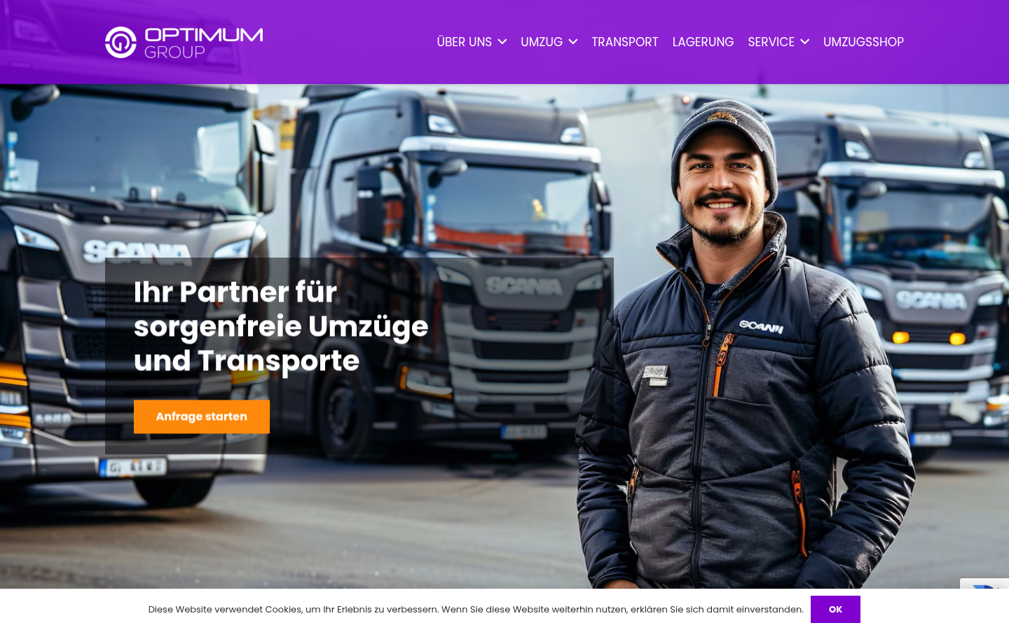 Die heutige Startseite von optimum-group.ch